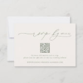HARMONIE | Sage Green Minimalist Wedding QR-code RSVP Kaartje (Voorkant)