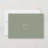 HARMONIE | Sage Green Minimalist Wedding QR-code RSVP Kaartje (Achterkant)