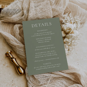 HARMONIE Sage Green Wedding Details Kaart