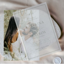 HARMONIE | Sage Green Wedding Vellum Uitnodigingen