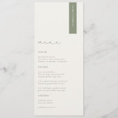 HARMONIE Sage Vert Mariage Moderne Menu Place Card (Devant)