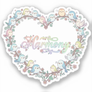 Harmonie Schattige Chibi Vogels Sticker