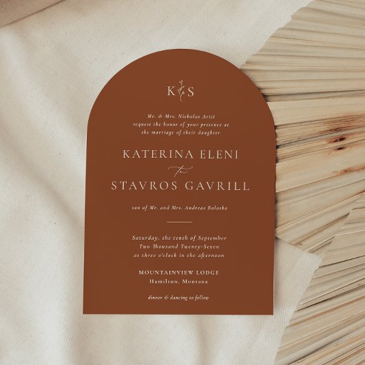 HARMONIE | Terracotta bruiloft uitnodiging