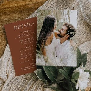 HARMONIE Terracotta Mariage Détails Carte photo