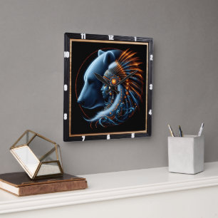 Harmonie tussen de kracht van de mens en die van d vierkante klok