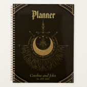 Harmonie van de elementen: maan, goud en geometrie planner (Voorkant)