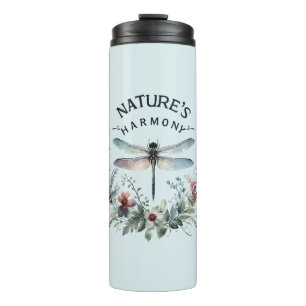 Harmonie van de natuur - Artistieke libel Thermosbeker