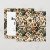 Harmonie van de natuur: Botanisch Naadloos Patroon Kaart (Voorkant / Achterkant)