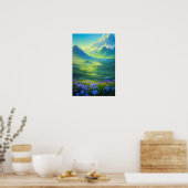 Harmonie van de Natuur, Majestic Green Valley Poster (Keuken)