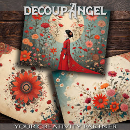 Harmonie van het Oosten - Set van 3 - Decoupage - Inpakpapier Vel