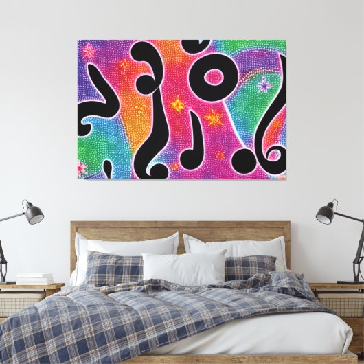 Harmonie van Kennis Kleurrijke Abstract Canvas Afdruk (Insitu (Slaapkamer))