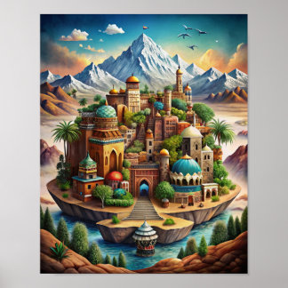 Harmonie van Marokkaanse landschappen: een samensm Poster