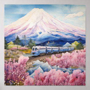 Harmonie van Natuur en snelheid, Mount Fuji #2 Poster