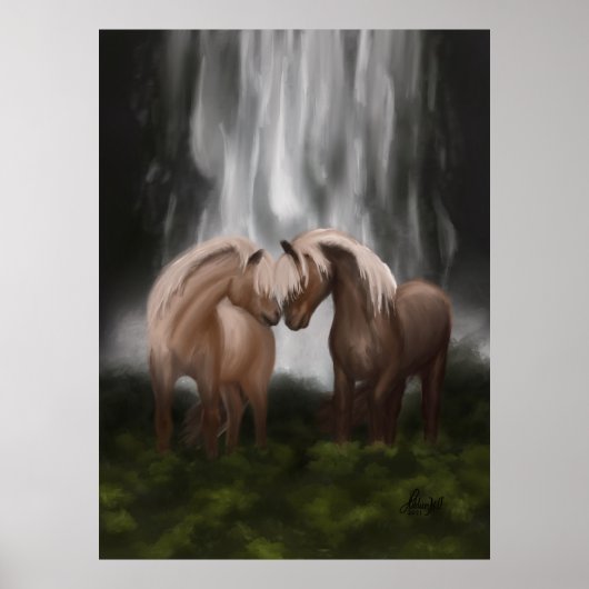 Harmonie van paarden: IJslandse sereniteit Poster (Voorkant)