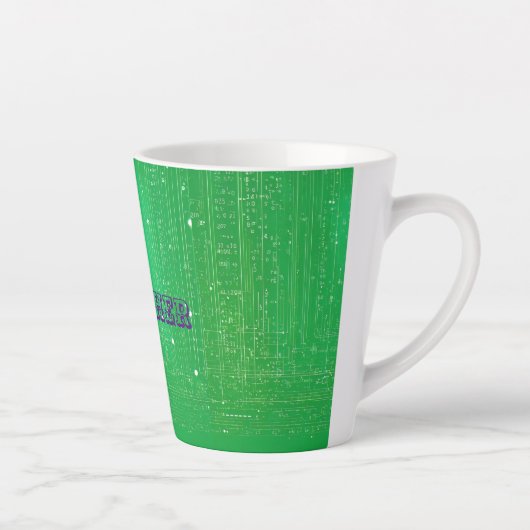 Harmonie verte : Ensemble Texte Latte Mug avec Des (Droite)