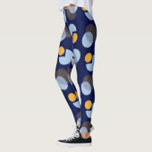 "Harmonie vive : Leggings imprimés bleu et jaune (Gauche)
