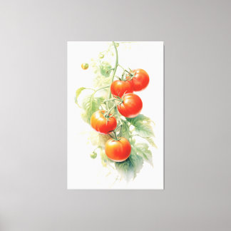 Harmonieuze Tomato Plant Waterverf Canvas Afdruk