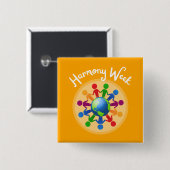 Harmonieweek | Vierkant insigne Vierkante Button 5,1 Cm (Voorkant /achterkant)