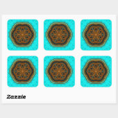 Harmonische fractal mandala vierkante sticker (Vel)
