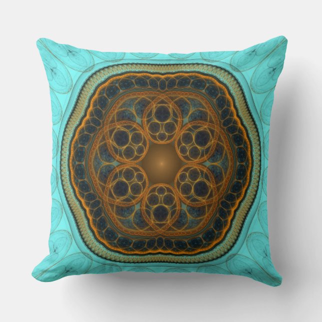 Harmonische fractale mandala kussen (Voorkant)
