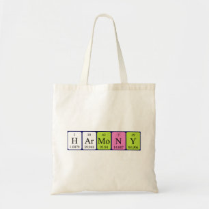 Harmonische periodieke handelsnaam canvas tas