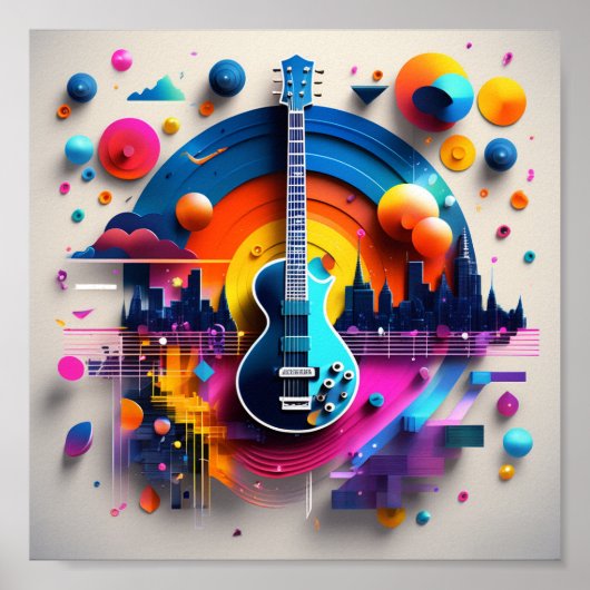 HarmoniSonic Fusion: Een visuele ode aan de Beat e Poster (Voorkant)