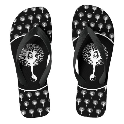 Harmony & Balance Yin Yang Boom van het Leven Teenslippers (Voetbed)