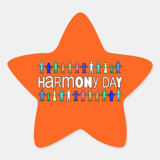 Harmony Day Australia  Ster Sticker (Voorkant)
