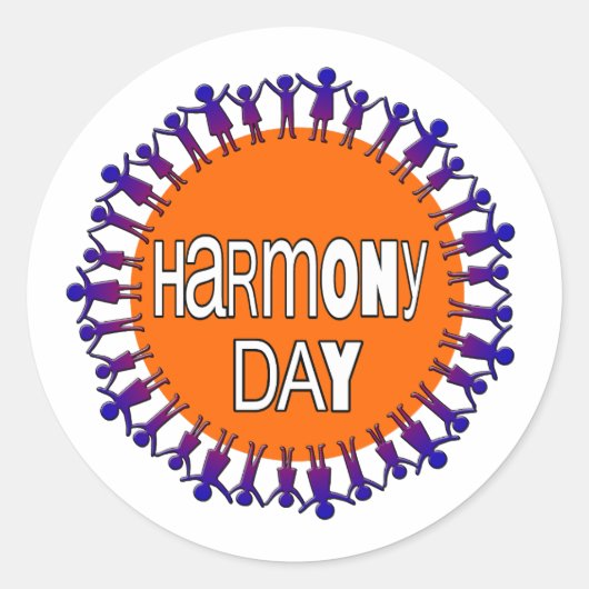 Harmony day, Australië Ronde Sticker (Voorkant)