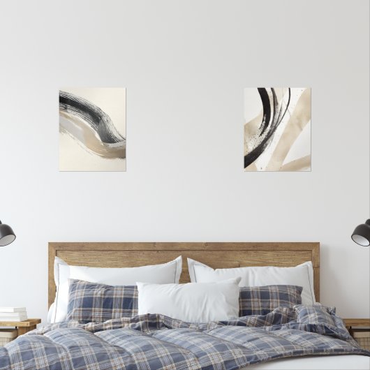 Harmony Duo - Paire d'encre Abstraite - Ensemble d (Chambre à coucher)