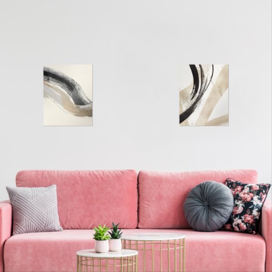 Harmony Duo - Paire d'encre Abstraite - Ensemble d (Salon)