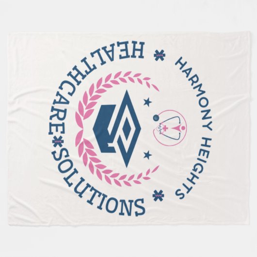 Harmony Heights Healthcare Solutions Company Logo Fleece Deken (Voorkant (Horizontaal))