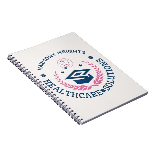 Harmony Heights Healthcare Solutions Company Logo Notitieboek (Rechterzijde)