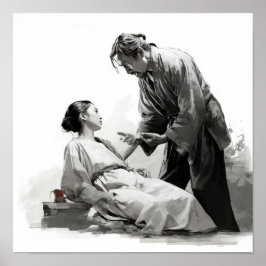 Harmony in liefde: Japans paar Poster