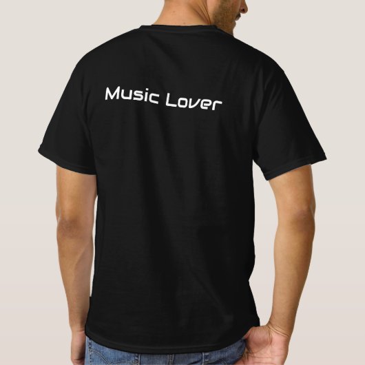 Harmony in Threads: Music Lover Graphics T-shirt (Achterkant)