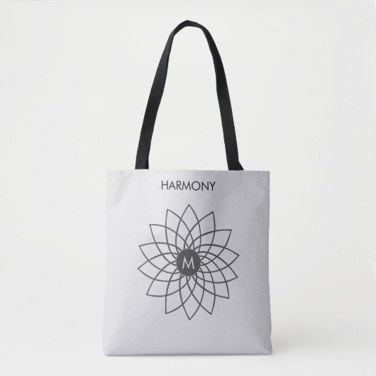 Harmony Mandala over Silver Color Canvas tas (Voorkant)