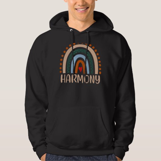 Harmony Name Personalized Funny Women Rainbow Harm Hoodie (Voorkant)