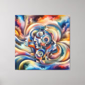 Harmony of Minds - Abstract Woman - Surreal Art Canvas Afdruk (Voorkant)