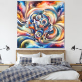 Harmony of Minds - Abstract Woman - Surreal Art Canvas Afdruk (Insitu (Slaapkamer))