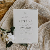 HARMONY Olijfgroene bruiloft uitnodiging