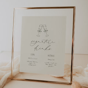 HARMONY Olive Green Signature Drink bruiloft Poster