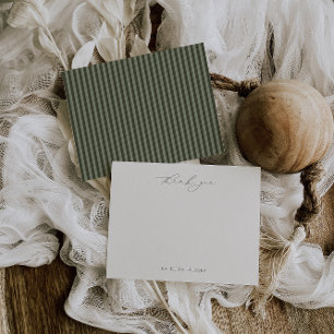 HARMONY Olive Green Thank Note Kaart