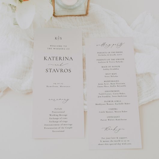 HARMONY Olive Green Wedding Programma
