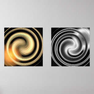 Harmony & Relaxation Gouden & Zilveren print set