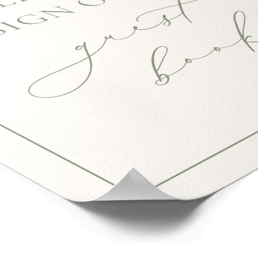 HARMONY Sage Green Guest Book Sign Poster (Hoek)