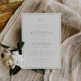 HARMONY Sage Green Huwelijksuitnodiging Kaart