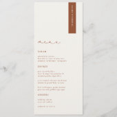 HARMONY Terracotta Modern Wedding Menu Plaats Kaar (Voorkant)