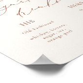 HARMONY Terracotta Signature Drink bruiloft Poster (Hoek)