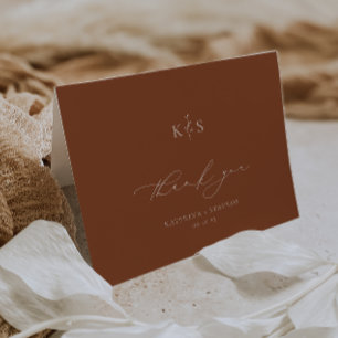 HARMONY Terracotta Trouwfoto Bedankkaart