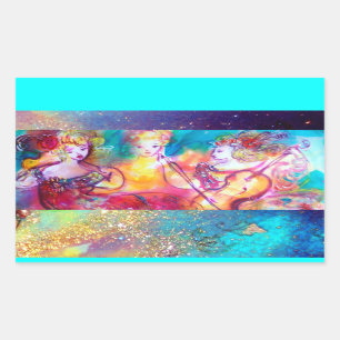 HARMONY TRIO MUZIEKCONCERT INPAKPAPIER RECHTHOEKIGE STICKER